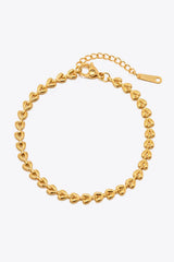 Heart Chain Lobster Clasp Bracelet - Trendsi - Flyclothing LLC