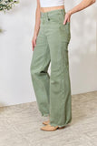 RISEN Full Size Raw Hem Wide-Leg Jeans - Trendsi