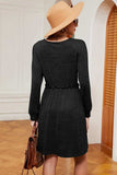 Frill Square Neck Long Sleeve Dress - Trendsi - Flyclothing LLC