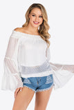 Swiss Dot Off-Shoulder Blouse - Trendsi