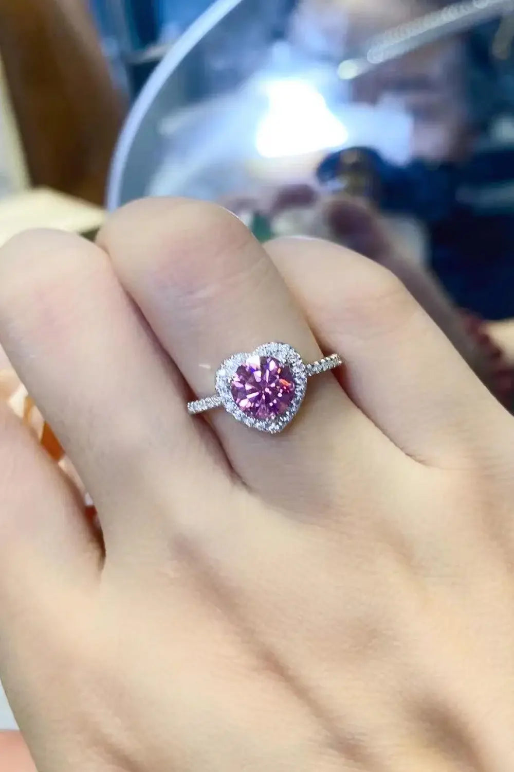 Lifelong Journey 1 Carat Moissanite Heart Ring - Trendsi - Flyclothing LLC