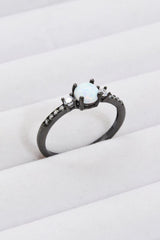 925 Sterling Silver Round Opal Ring - Flyclothing LLC