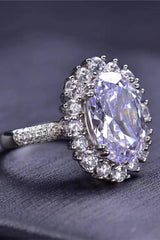8 Carat Oval Moissanite Ring - Trendsi