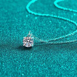 1 Carat Moissanite 925 Sterling Silver Necklace - Trendsi - Flyclothing LLC