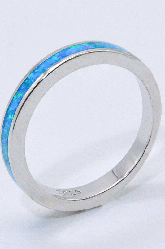 925 Sterling Silver Opal Ring in Sky Blue - Trendsi - Flyclothing LLC
