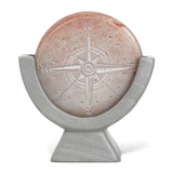Compass Soapstone Sculpture, Light Gray Stone - SMOLArt