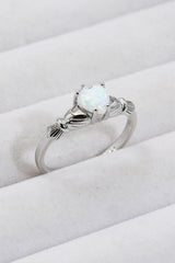 925 Sterling Silver Heart Opal Ring - Flyclothing LLC