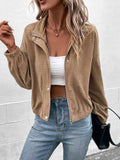 Long Sleeve Dropped Shoulder Jacket - Trendsi - Flyclothing LLC