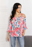 Sew In Love Full Size Fresh Take Floral Cold-Shoulder Top - Trendsi - Flyclothing LLC