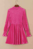 Smocked Round Neck Long Sleeve Dress - Trendsi - Flyclothing LLC