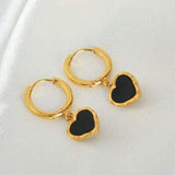 18K Gold-Plated Heart Drop Earrings - Trendsi - Flyclothing LLC