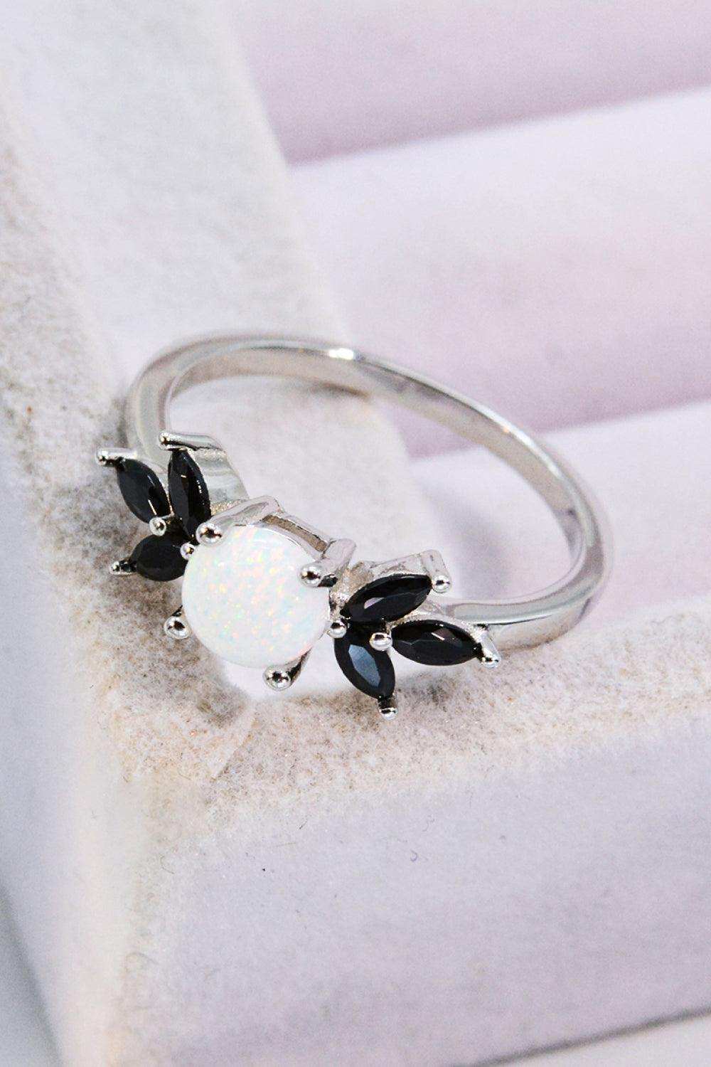 Opal and Zircon Contrast Ring - Trendsi - Flyclothing LLC