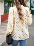 Mock Neck Cutout Lantern Sleeve Blouse - Trendsi - Flyclothing LLC