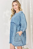 HEYSON Full Size Oversized Denim Babydoll Dress - Trendsi