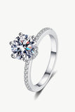 925 Sterling Silver 2 Carat Moissanite Ring - Trendsi