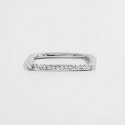 925 Sterling Silver Zircon Square Ring - Trendsi - Flyclothing LLC
