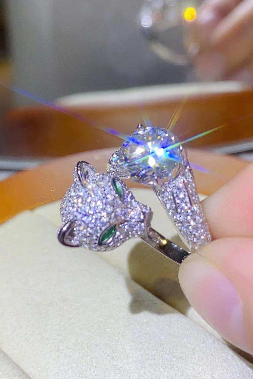 2 Carat Moissanite Adjustable Animal Ring - Trendsi - Flyclothing LLC