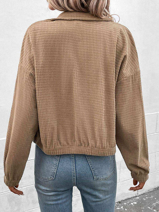 Long Sleeve Dropped Shoulder Jacket - Trendsi - Flyclothing LLC