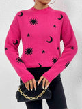Patterned Drop Shoulder Sweater - Trendsi