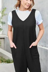 Double Take Full Size Sleeveless Straight Jumpsuit - Trendsi - Flyclothing LLC