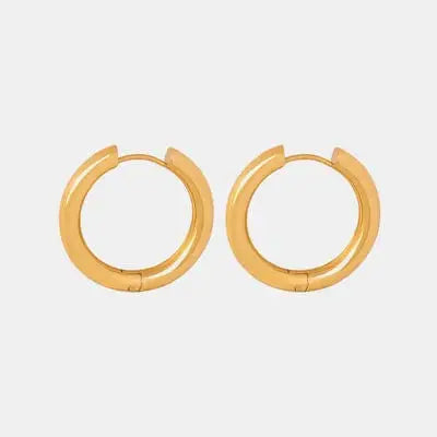 18K Gold-Plated Huggie Earrings - Trendsi - Flyclothing LLC