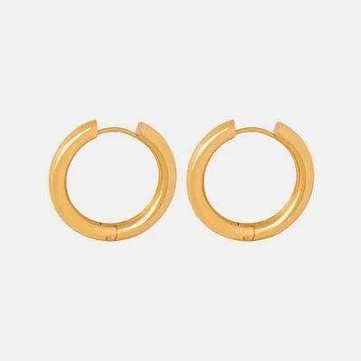 18K Gold-Plated Huggie Earrings - Trendsi - Flyclothing LLC