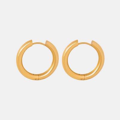 18K Gold-Plated Huggie Earrings - Trendsi