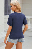 Round Neck Short Sleeve T-Shirt - Trendsi - Flyclothing LLC
