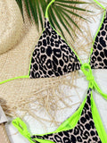 Leopard Print Halter Neck Tie Side Bikini Set - Trendsi - Flyclothing LLC