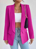 Shawl Collar Long Sleeve Blazer - Trendsi - Flyclothing LLC