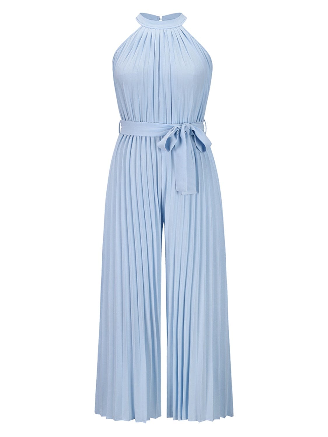 Cutout Tied Pleated Sleeveless Jumpsuit - Trendsi