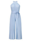 Cutout Tied Pleated Sleeveless Jumpsuit - Trendsi - Flyclothing LLC