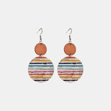 Round Shape Wooden Dangle Earrings - Trendsi - Flyclothing LLC