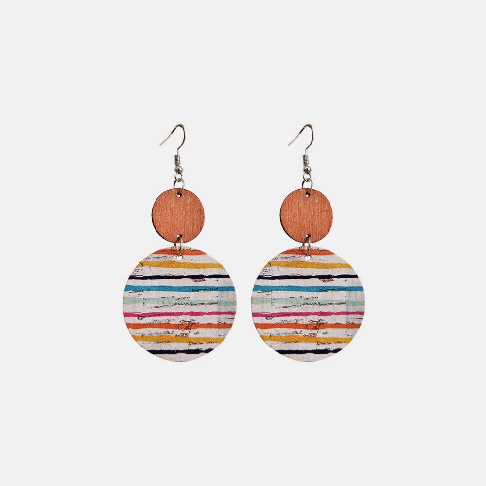 Round Shape Wooden Dangle Earrings - Trendsi
