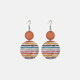 Round Shape Wooden Dangle Earrings - Trendsi