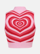 Heart Mock Neck Sweater Vest - Trendsi - Flyclothing LLC