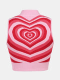 Heart Mock Neck Sweater Vest - Trendsi