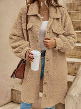 Collared Button Down Coat - Trendsi - Flyclothing LLC