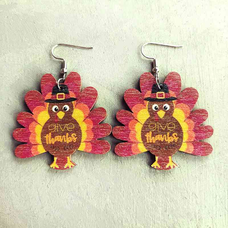 Thanksgiving Turkey Drop Earrings - Trendsi - Flyclothing LLC