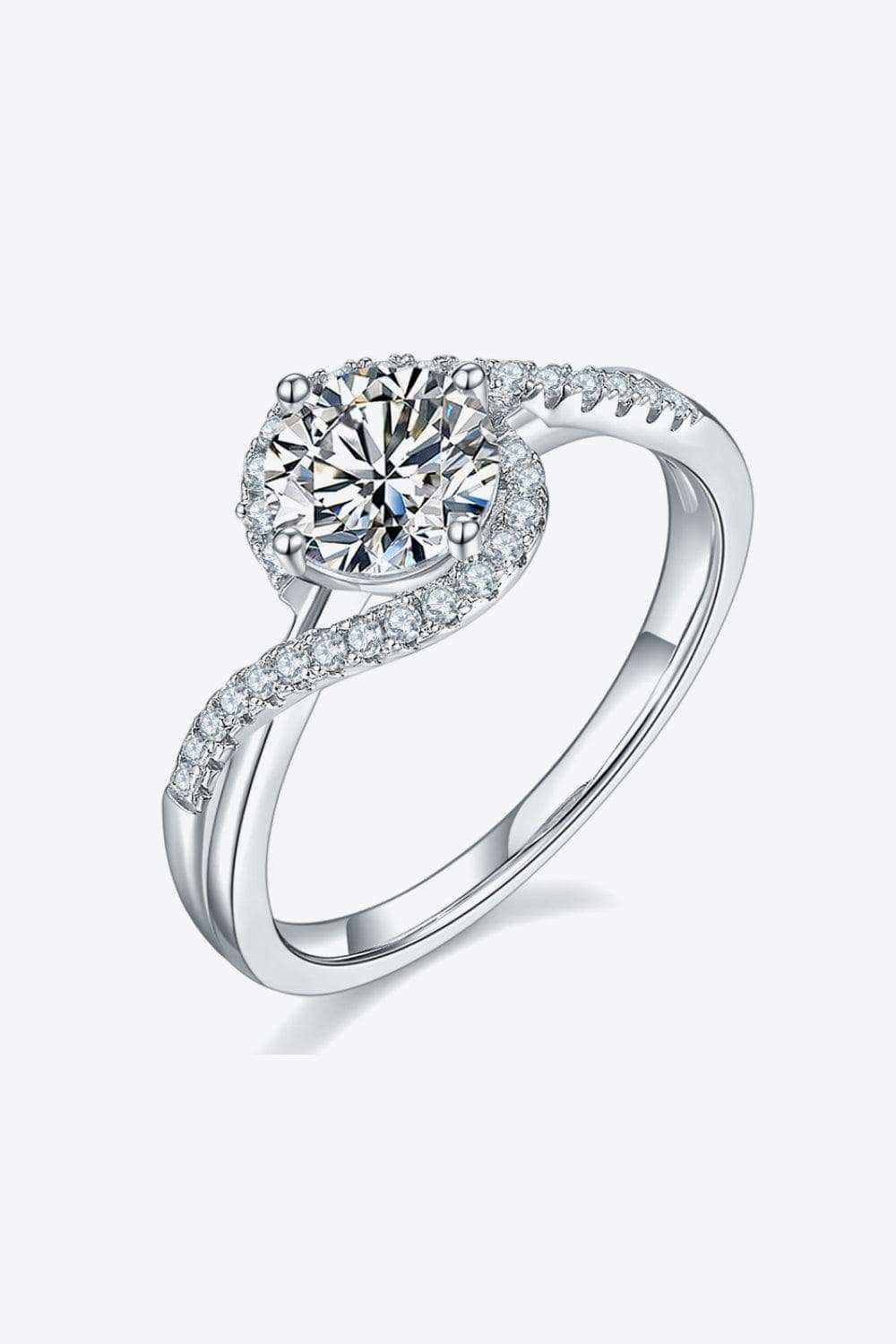 1 Carat Moissanite Crisscross Ring - Trendsi - Flyclothing LLC