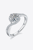 1 Carat Moissanite Crisscross Ring - Trendsi