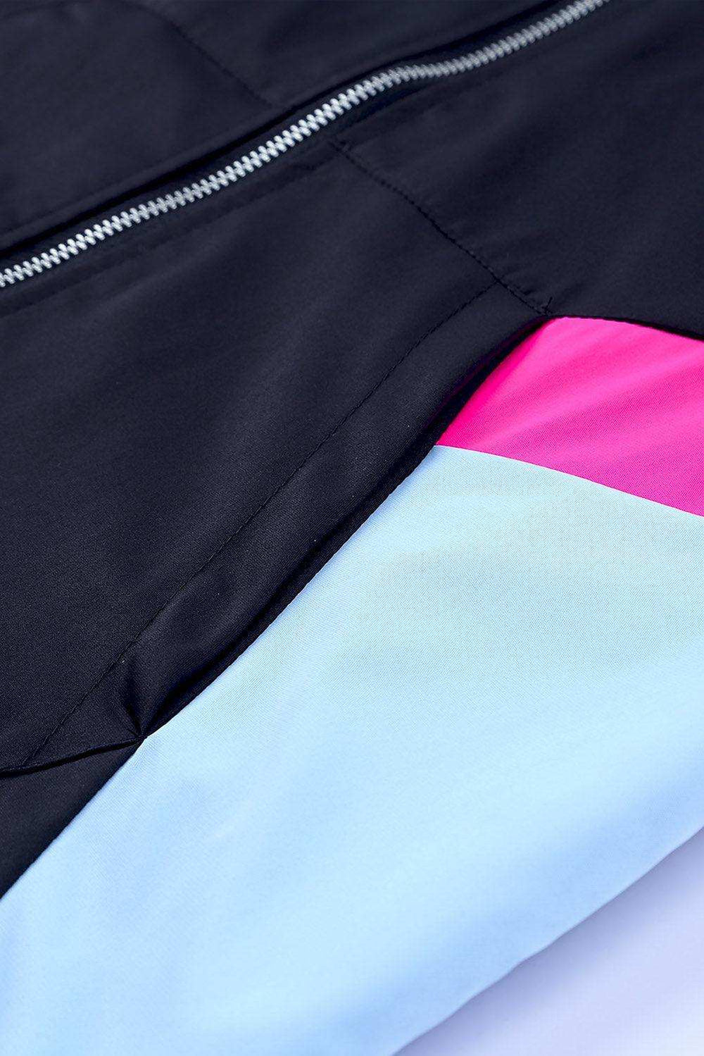 Leopard Color Block Zip-Up Hooded Jacket - Trendsi - Flyclothing LLC