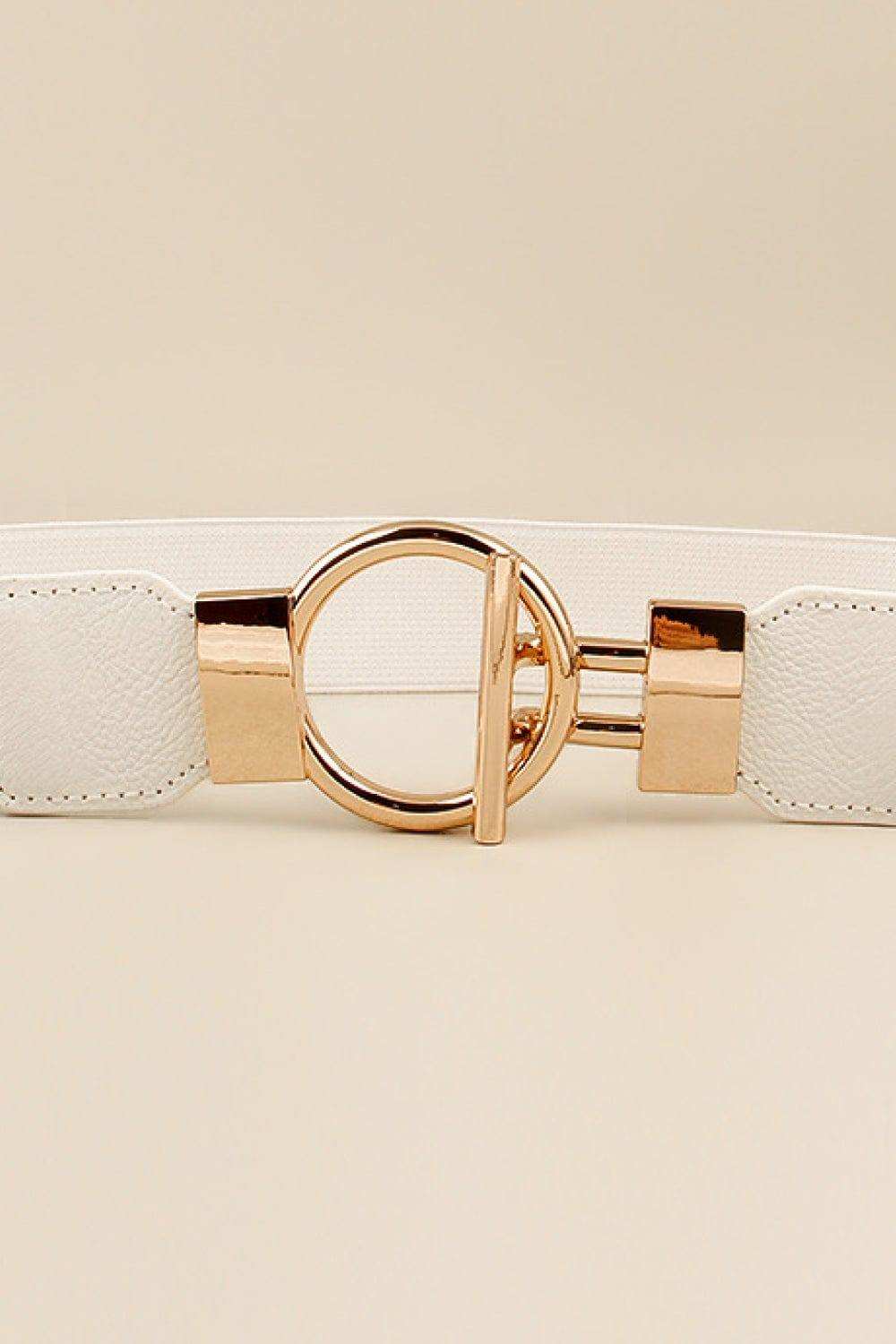 Circle Shape Buckle Zinc Alloy Buckle PU Leather Belt - Trendsi - Flyclothing LLC