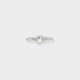 Inlaid Zircon Round Shape 925 Sterling Silver Ring - Trendsi