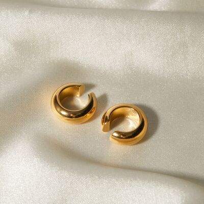 Stainless Steel Letter C Shape Clip On Earrings - Trendsi - Flyclothing LLC