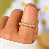 925 Sterling Silver Inlaid Zircon Ring - Trendsi