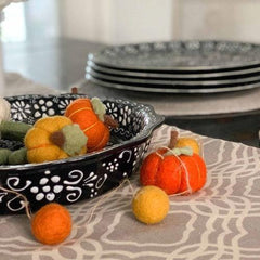 Encantada Handmade Pottery Serving Dish, Black & White - Encantada