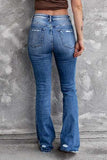 Sequin Bow Distressed Bootcut Jeans - Trendsi - Flyclothing LLC