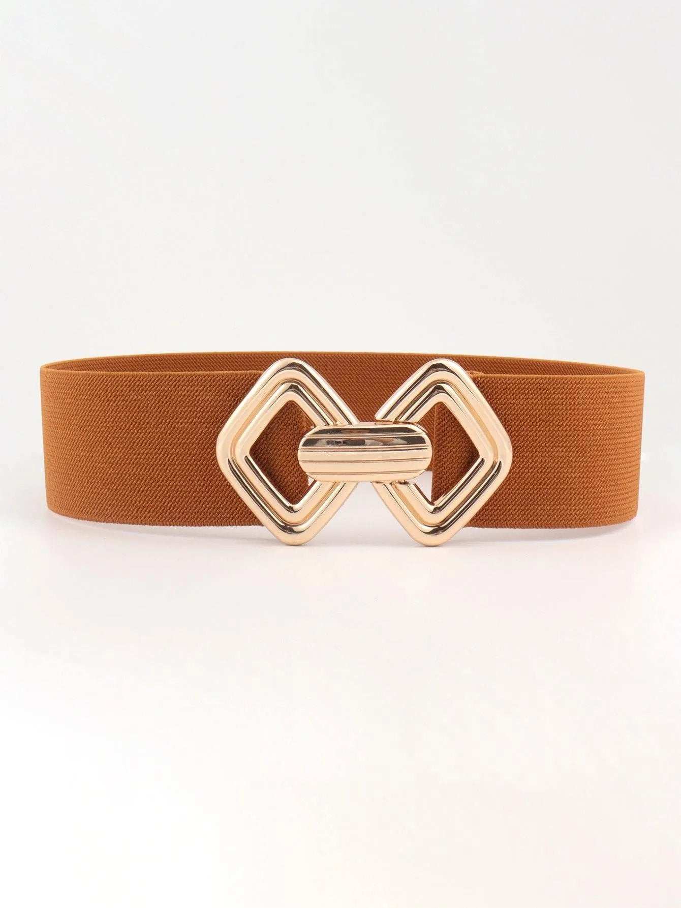 Geometric Buckle Elastic Wide Belt - Trendsi - Flyclothing LLC