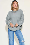 Basic Bae Full Size Ribbed Round Neck Long Sleeve T-Shirt - Trendsi - Flyclothing LLC